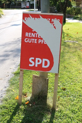 Gauting BTW 2021-09-29 SPD-Plakat Unterbunnerstraße 10