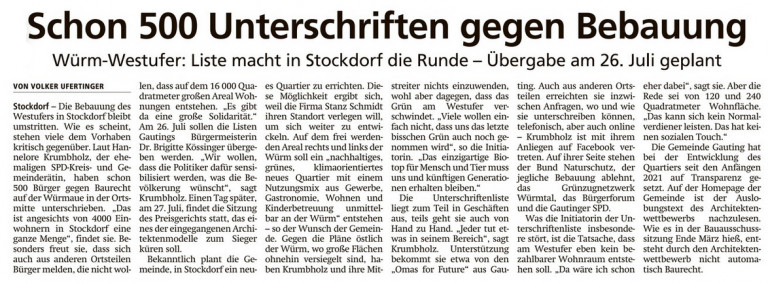 Gauting Stockdorf Stanz-Schmidt 2023-07-11 Schon 500 Unterschriften StaM